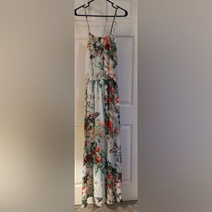 Fate Floral Dress with Orange and Green Accents
